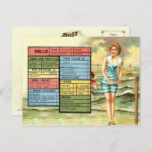 Bezige Person's Seaside Greetings Briefkaart (Voorkant / Achterkant)