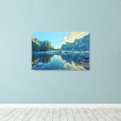 Bezinning El Capitan en drie broers Canvas Afdruk (Insitu (Houten vloer))