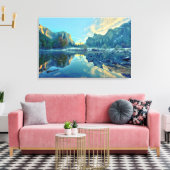 Bezinning El Capitan en drie broers Canvas Afdruk (Insitu (Woonkamer))