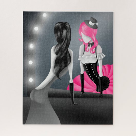 Bezinning roze haar Jigzaag Puzzle Legpuzzel (Verticaal)