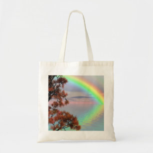 Bezinning van de kleurrijke herfst van de regenboo tote bag