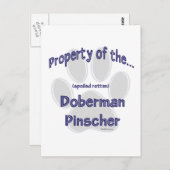 Bezit Doberman Pinscher Briefkaart (Voorkant / Achterkant)