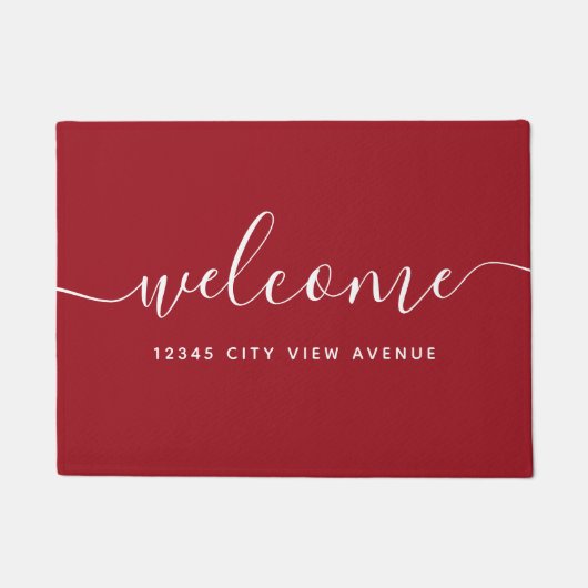 Bezit van bewerkbare kleurkalligrafie Welkomstwoor Deurmat (Voorkant)