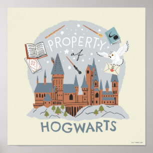 Bezit van Hogwarts Cartoon Grafisch Poster