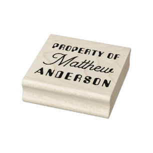 Bezit van Jouw naam Speciaal Rubberstempel