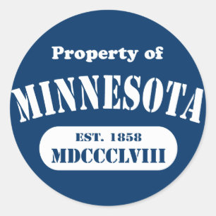 Bezit van Minnesota - elke kleur! Ronde Sticker