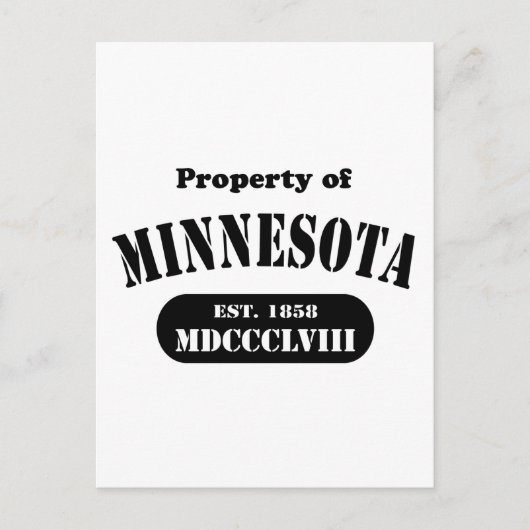 Bezit van Minnesota - zwarte tekst Briefkaart (Voorkant)