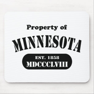 Bezit van Minnesota - zwarte tekst Muismat