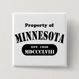 Bezit van Minnesota - zwarte tekst Vierkante Button 5,1 Cm