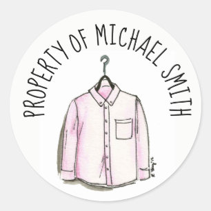 Bezit van Wardrobe Mannen Stylish Shirt Mode Ronde Sticker