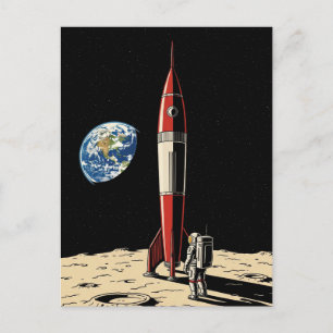Bezoek aan de Moon Travel Briefkaart