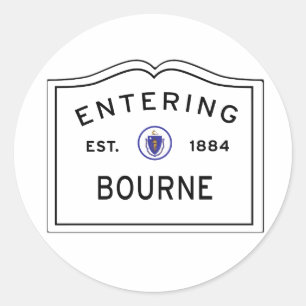 Bezoek aan de stad Bourne MA Ronde Sticker