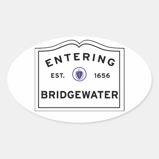 Bezoek aan de stad Bridgewater MA Ovale Sticker (Voorkant)