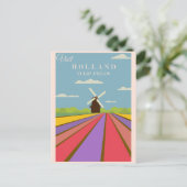  bezoek aan Holland Tulip Fields reisposter Briefkaart (Staand voorkant)