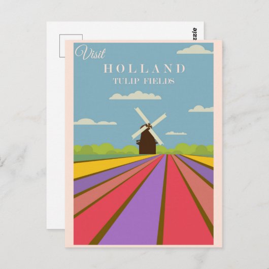  bezoek aan Holland Tulip Fields reisposter Briefkaart (Voorkant / Achterkant)