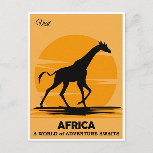  Bezoek Afrika African Giraffe Travel Briefkaart (Voorkant)