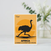  Bezoek Afrika Afrikaanse struisvogel Reizen Briefkaart (Staand voorkant)