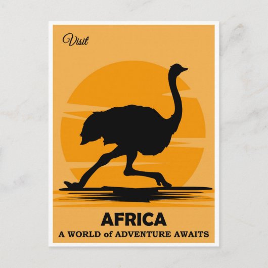  Bezoek Afrika Afrikaanse struisvogel Reizen Briefkaart (Voorkant)