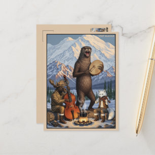 Bezoek Alaska WPA Kunst Briefkaart