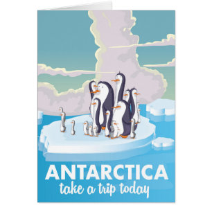 Bezoek Antarctica Vintage poster.