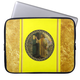 Bezoek bij het aanbreken van de dag Jezus die klop Laptop Sleeve