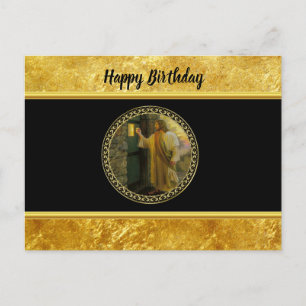 Bezoek bij zonsopgang Jezus Klop op een rustieke d Briefkaart