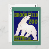 Bezoek Brookfield Zoo WPA Briefkaart (Voorkant / Achterkant)