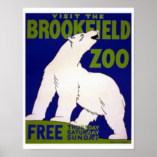 Bezoek Brookfield Zoo  WPA Poster (Voorkant)