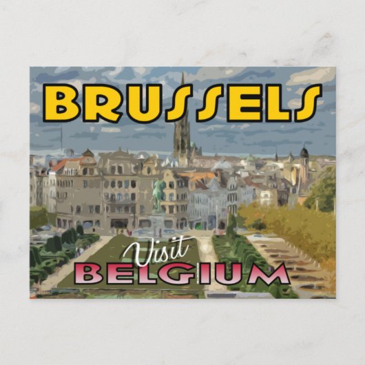 Bezoek Brussel, België Briefkaart (Voorkant)