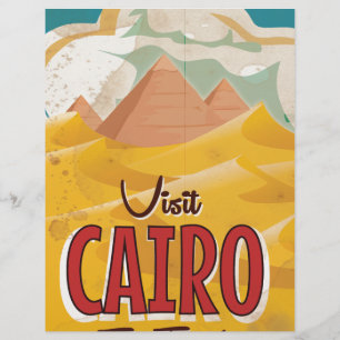 Bezoek Caïro Egypte vintage reisposter