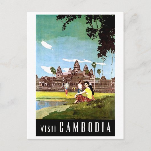 Bezoek Cambodja Briefkaart (Voorkant)