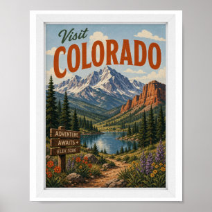 Bezoek Colorado Reis Vintage Poster
