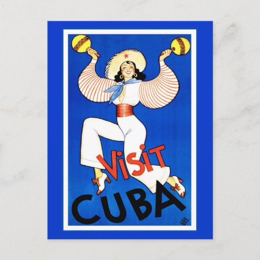 Bezoek Cuba  Briefkaart (Voorkant)