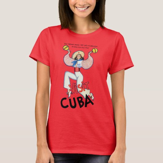 Bezoek Cuba Girl T-shirt (Voorkant)