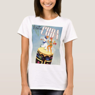 Bezoek Cuba Tiki Fiesta Siesta Holiday Isle T-shirt