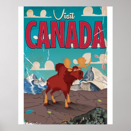 Bezoek de Canada Cartoon-reisposter Poster (Voorkant)
