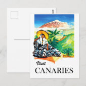 Bezoek de Canaries Briefkaart (Voorkant / Achterkant)