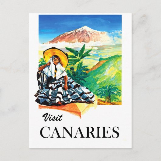 Bezoek de Canaries Briefkaart (Voorkant)