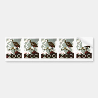 Bezoek de Dierentuin - het Poster van WPA - Bumpersticker