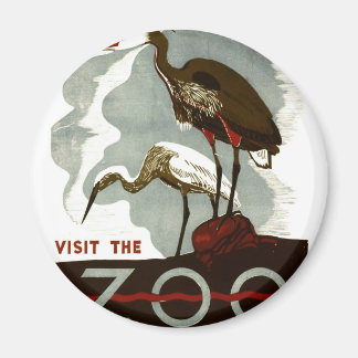 Bezoek de Dierentuin - het Poster van WPA - Magneet