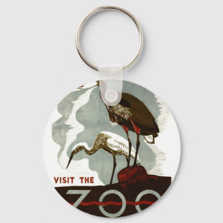 Bezoek de Dierentuin - het Poster van WPA - Sleutelhanger