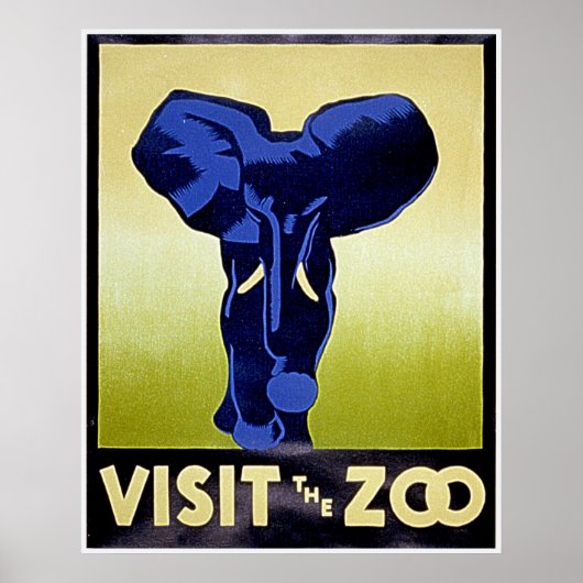 Bezoek de dierentuin - Olifant - WPA Poster (Voorkant)