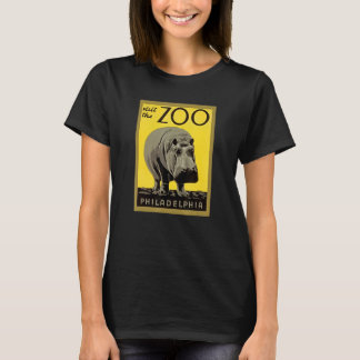 Bezoek de dierentuin Philadelphia Retro Hippopota T-shirt