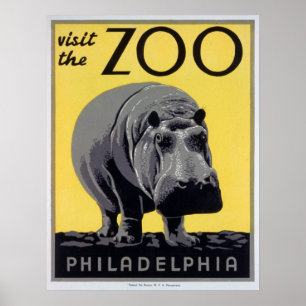 Bezoek de dierentuin - Poster van de dierentuin