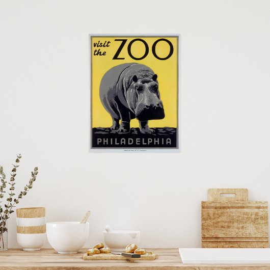 Bezoek de dierentuin - Poster van de dierentuin (Keuken)