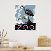 Bezoek de dierentuin - Reizen WPA Poster (Keuken)