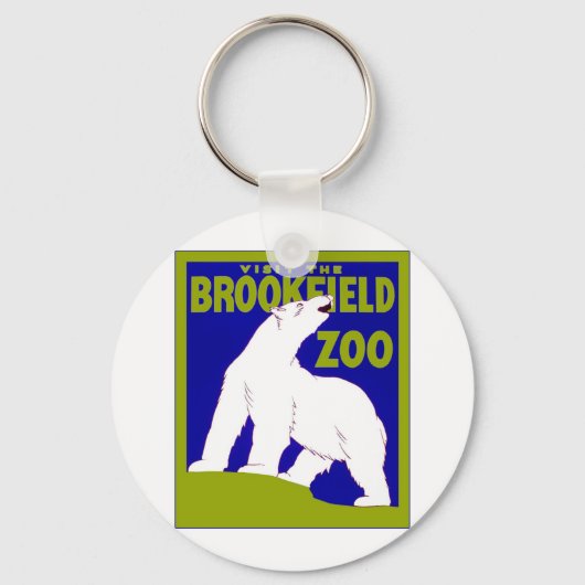 Bezoek de dierentuin van Brookfield ~  dierentuin Sleutelhanger (Voorkant)