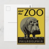  bezoek de dierentuin van Philadelphia Hippo Briefkaart (Voorkant / Achterkant)