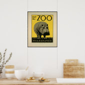 Bezoek de dierentuin van Philadelphia, Hippo - Old Poster (Keuken)
