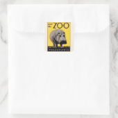 Bezoek de dierentuin vierkante sticker (Tas)
